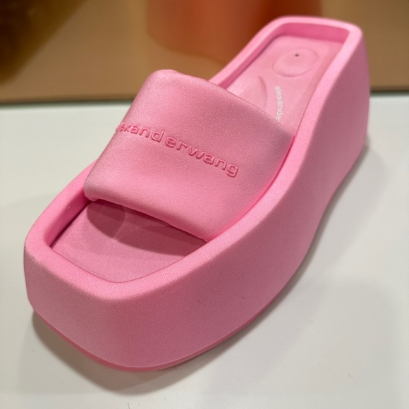 Alexander Wang Taji Platform Slides Size 38 Neon Bubblegum - Picture 15 of 16
